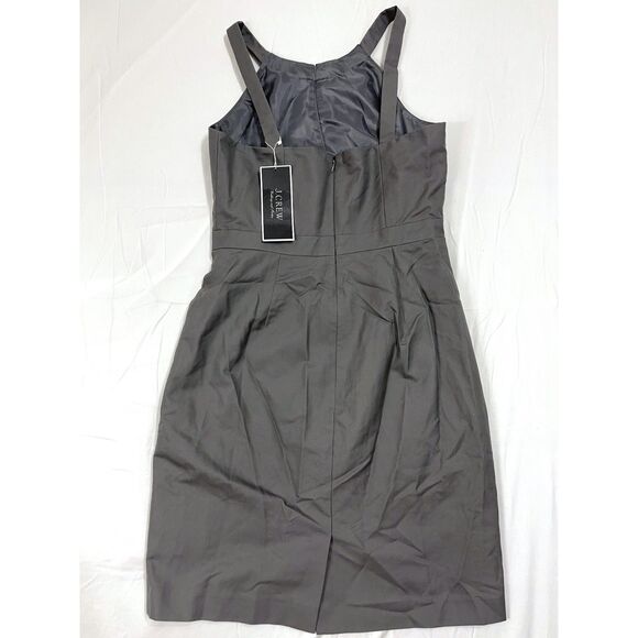 J Crew Gray Pleated Sleeveless Sheath Dress NWT 10 Preppy Old Money Classic Chic - Picture 2 of 11